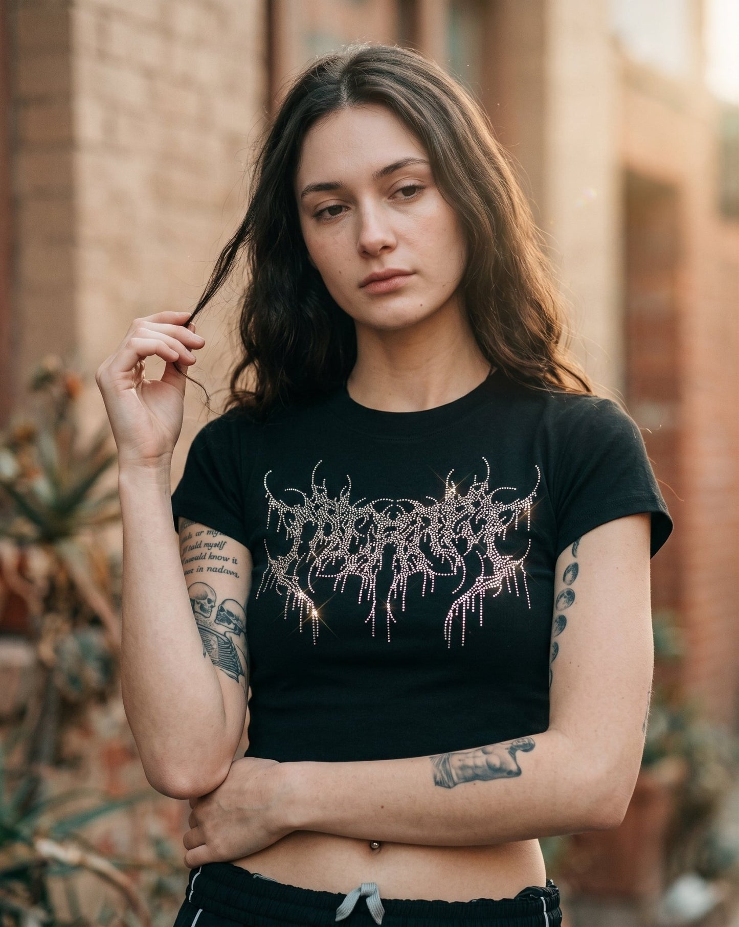 Therapy Rhinestone Crop - Full Throttle Therapy