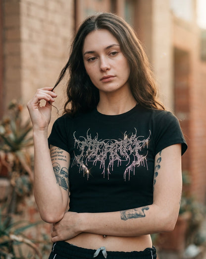 Therapy Rhinestone Crop - Full Throttle Therapy